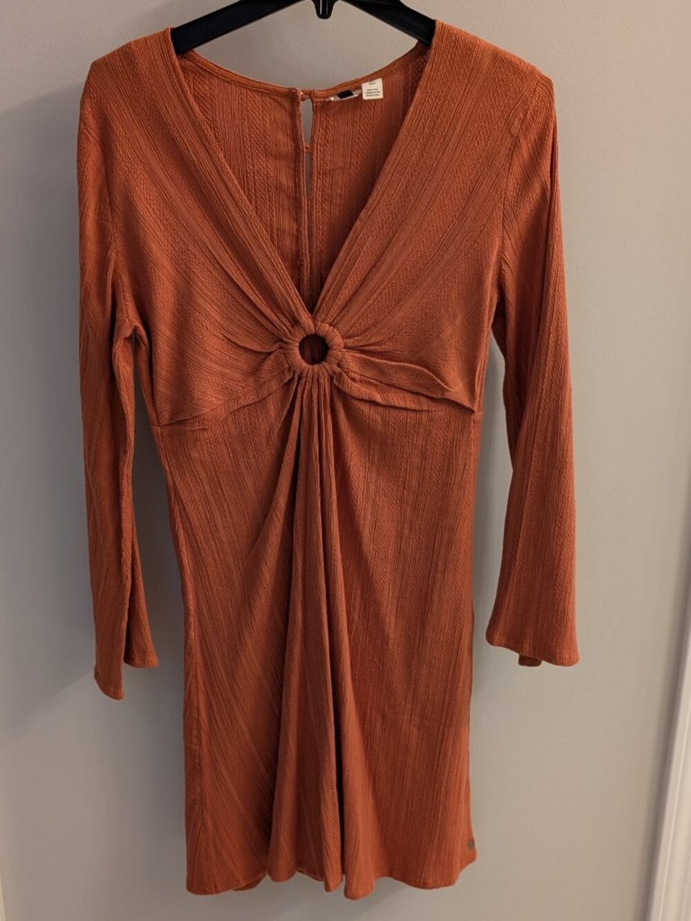 Roxy Bell Sleeve Dress, Size Small S, Orange